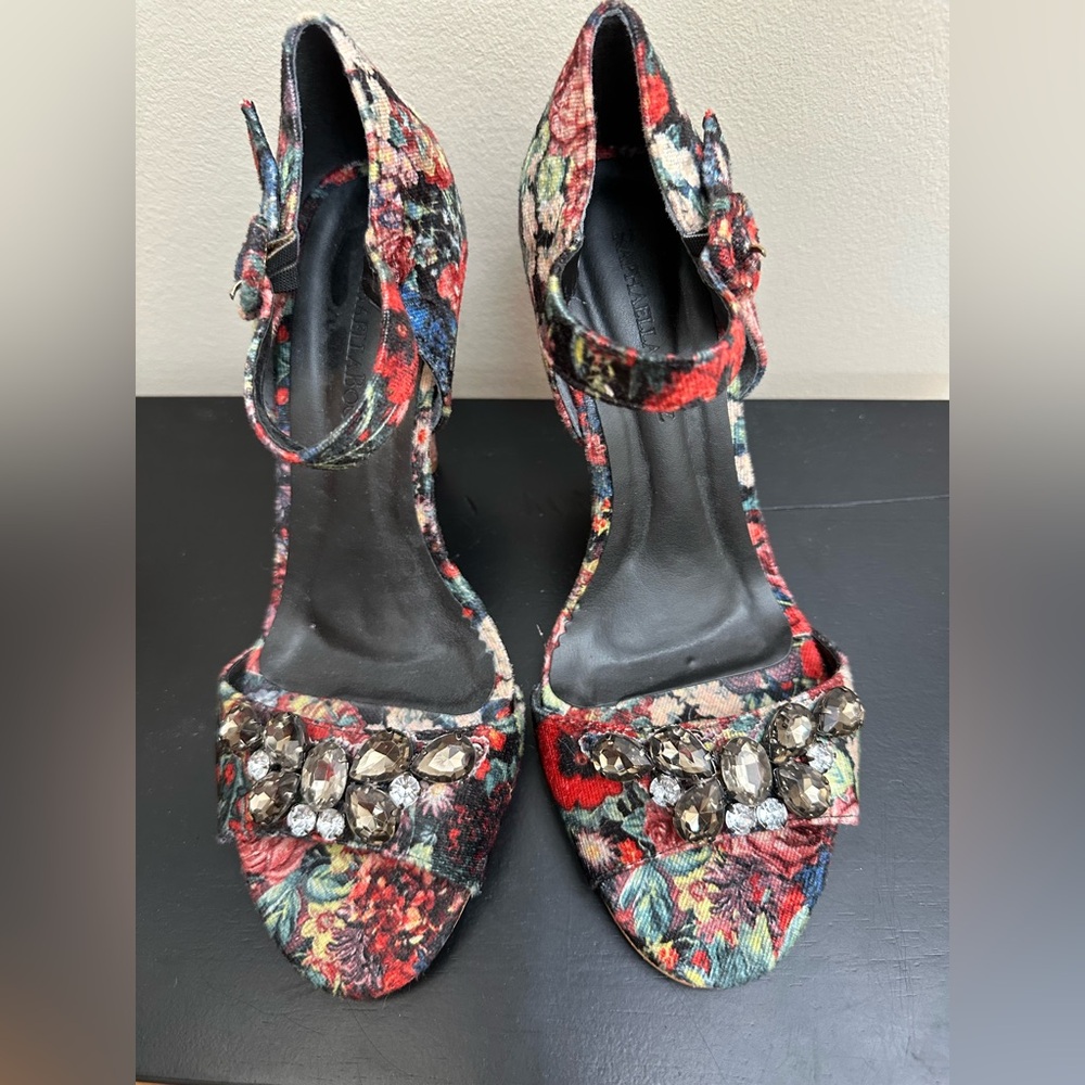 NWOT Anthropologie Raphaella Booz Floral Embellished Women's Heels Sz 10 - Picture 5 of 13
